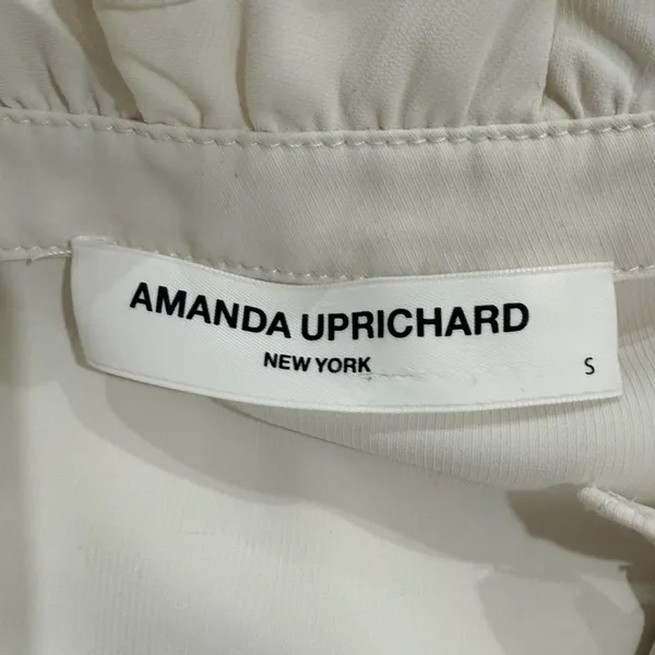 Amanda Uprichard Saffron Ivory Tiered Midi‎ Dress Ruffle Neck Small Coastal - Image 10