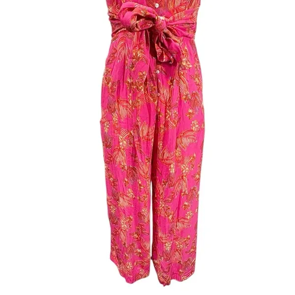 Free People Hot Tropics Wide Leg Cropped Jumpsuit Size Small - Image 4