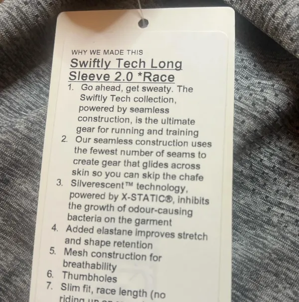 Lululemon Swiftly Tech Long Sleeve Shirt 2.0 Race Length - Image 5