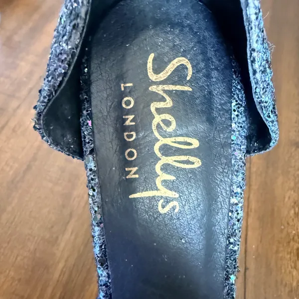 Shellys London Womens Blue Glitter Platform Block Heel Ankle Strap Size 37‎ 6.5 - Image 8