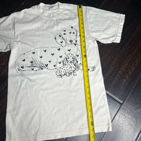 Crewneck t-shirt 100% cotton casual dog & pup boho indie cute short sleeve - Image 2