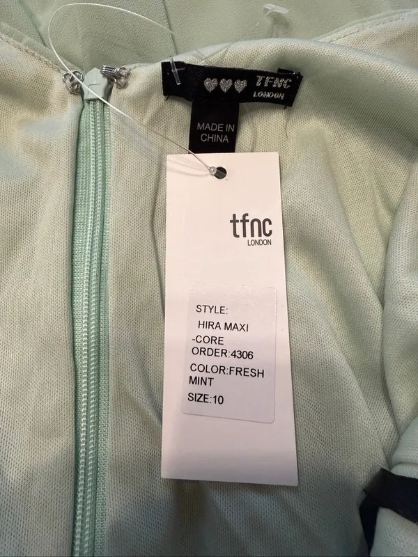 Tfnc London Womens Cold Shoulder Cowl Neck Chiffon Maxi Dress Size 10 - Image 5