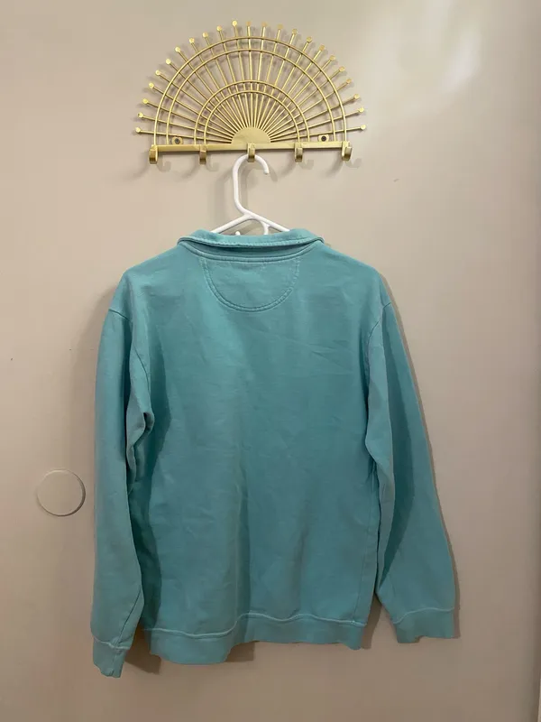 Comfort Colors Teal Quarter-Zip Sweater - Image 2
