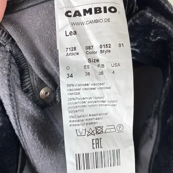 NWOT Cambio Lea Navy Crushed Velvet Skinny Pants - Image 6