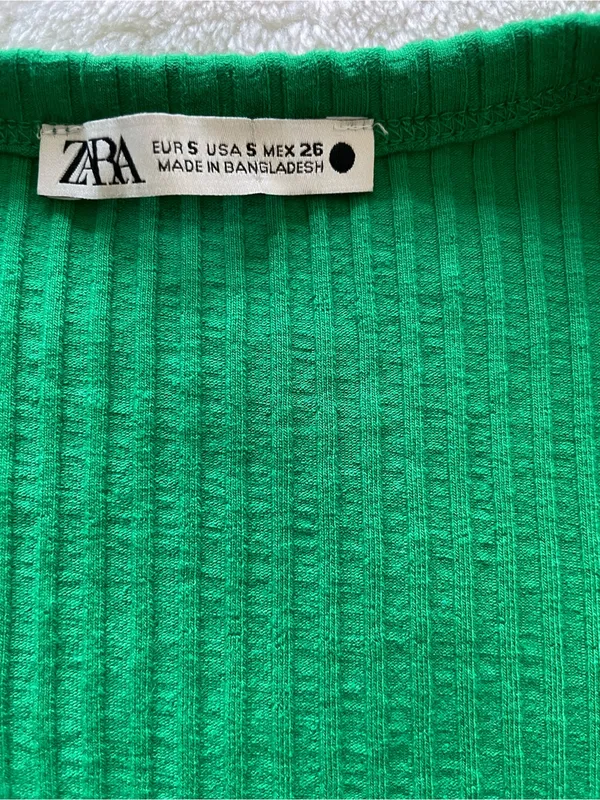 Zara Green Ribbed Scoop Neck Tank Size Small - Image 5
