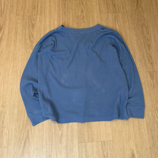 L.L.Bean Women's Size S Waffle Knit V-Neck Long Sleeve Shirt - Image 2