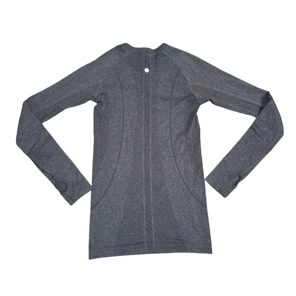 Lululemon Swiftly Tech Long Sleeve Women 4 Grey Excellent Seamless Thumbholes - Image 3