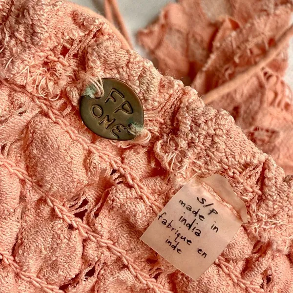 Free People FP One Adella Lace Bralette, Faded Coral, Size S, VGUC - Image 3