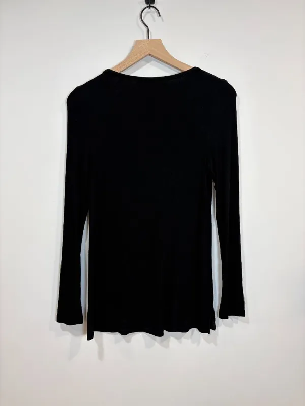 🌟 Hatch 🌟 The Softest Rib Nursing Maternity Henley Black Sz 0 Xs - Image 7