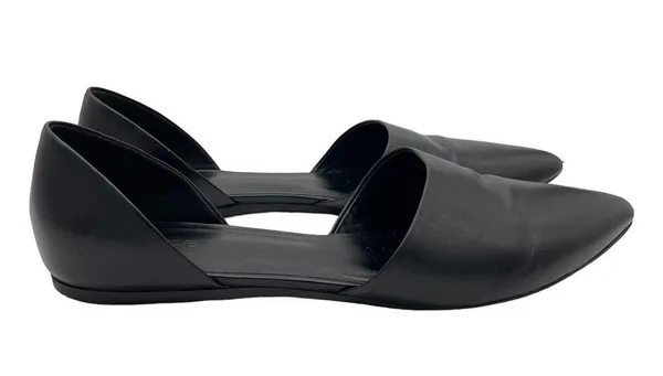 Vince Nina Leather D'Orsay Flats - Black - 11M - Image 6