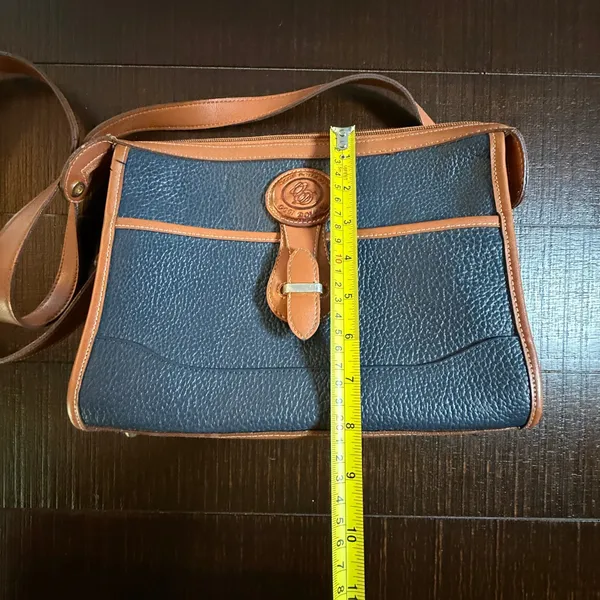 Oggi Domani Crossbody Bag Women Medium Black Brown Leather Pebbled Vintage Purse - Image 3
