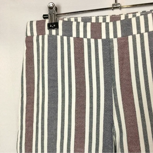 Free People‎ Mod Blue & Red Stripe Linen Crop Pants 2 - Image 5