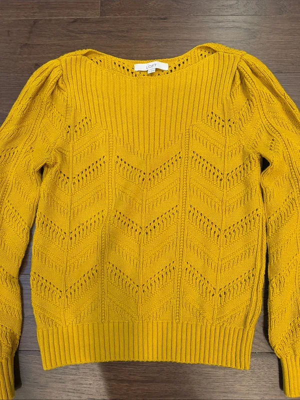 LOFT Women's Mustard Yellow Knit Sweater Size Small - C19-107 - Image 3