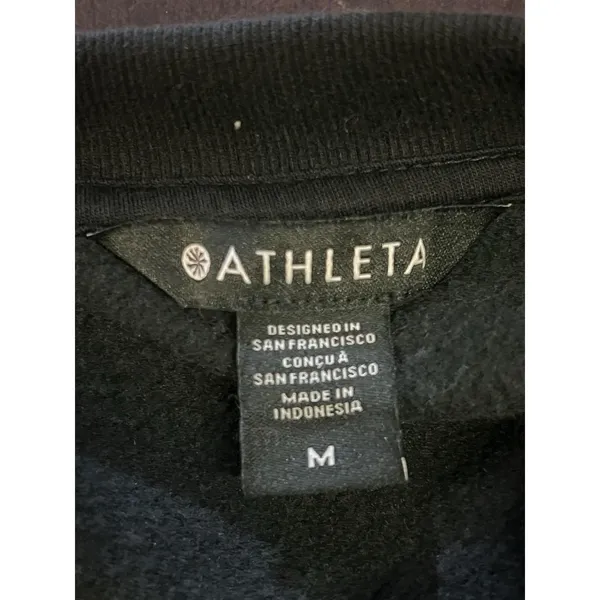 Athleta Sweatshirt Womens Medium Black Power Of She Fleece Raglan Pullover - Image 8