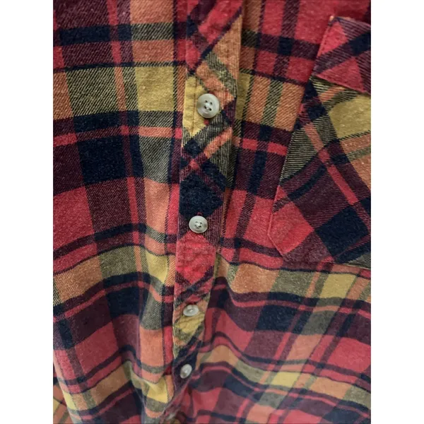Y2K Vintage Flannel Shirt Womens Plaid BDG  90s Button Down Small - Image 3