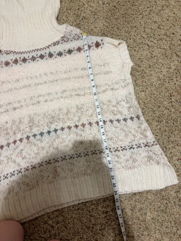 Free People Snow Bunny Sweater Vest Oversized Turtleneck Fair Isle - Image 14