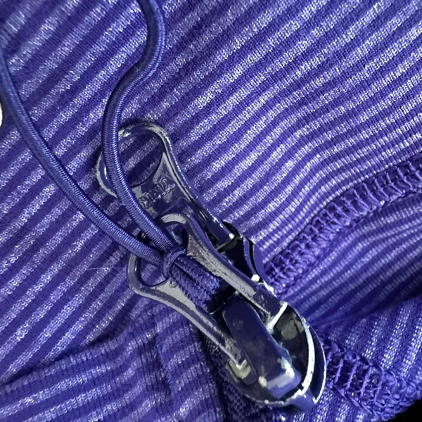 1027 Lululemon inStride Jacket Tonka Stripe Pigment Blue sz 6 vintage - Image 6