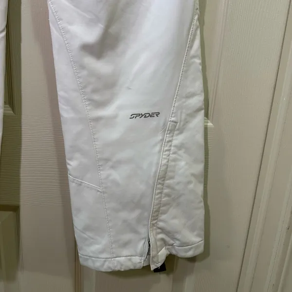 Spyder Women’s Snow Ski Pants Size 8 White Thinsulate Adjustable Insulated Board - Image 8