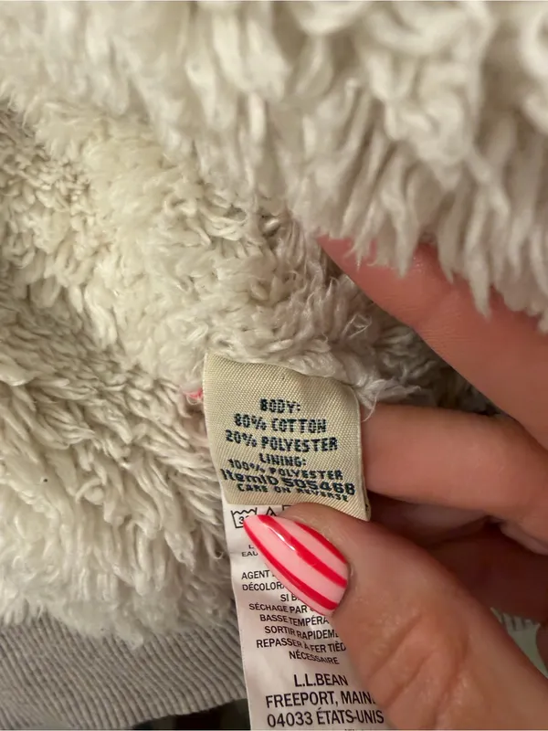 L.L. Bean Neutral Sherpa-Lined Zip Hoodie Jacket - Image 3