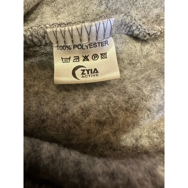 Zyia Active Fleece Gray Marled Fleece Red Quilted Cabin Outdoor Jacket Women XL - Image 4