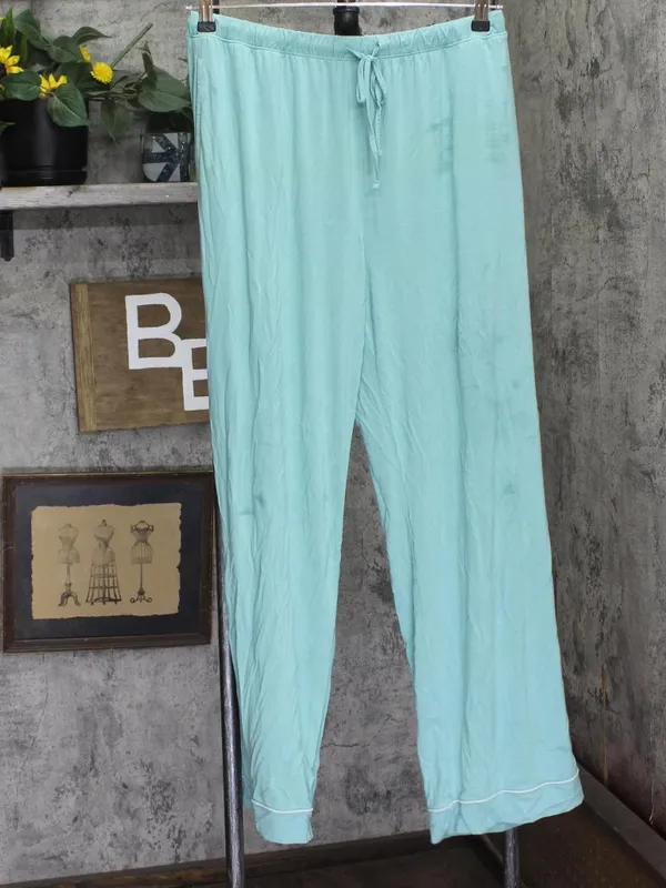 State Of Day Womens 2-Pc. Fluid Knit Pajamas Set 100189787MS Canton Blue Green M - Image 4