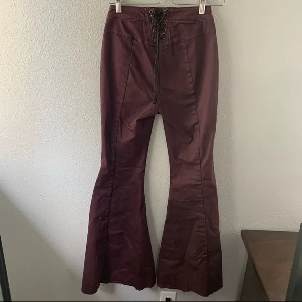 Purple Free People Super Flare Jeans - Image 8