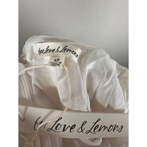 For Love & Lemons CELIA SHIRRED FLORAL EMBROIDERED LACE OPEN-BACK MINI DRESS XS‎ - Image 9