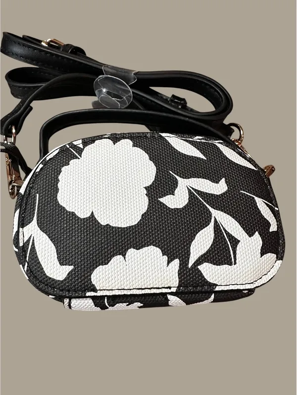 Kate Spade New York Black and White Floral Crossbody Bag - Image 2
