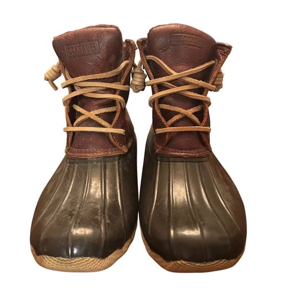 Sperry Top Sider Waterproof Duck Boot Women's Size‎ 7.5 Leather Rubber Brown - Image 2
