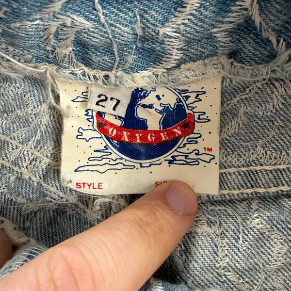 Vintage Oxygen Floral Embroidered Jeans Womens 25 Y2K Blue Denim High Rise USA - Image 5