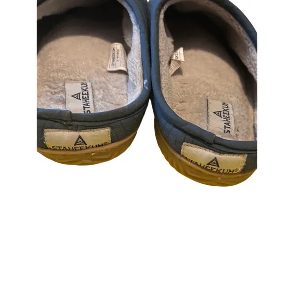 Staheekum Women's 8 Cozy Cabin Slippers Blue Camping Print DOG COFFEE - Image 4