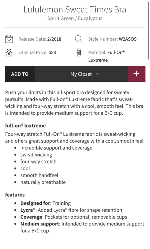 Lululemon Sweat Times Bra Spirit Green / Eucalyptus 6 - Image 9