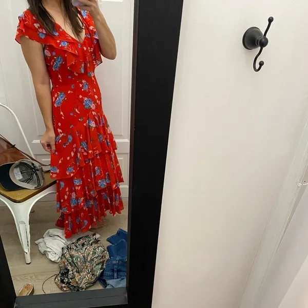 WAYF Chelsea tiered red ruffle maxi dress - Image 10