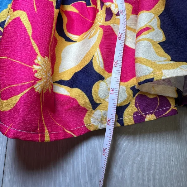 Baltic Born tally mini dress floral colorful balloon‎ long sleeve tie belt large - Image 5