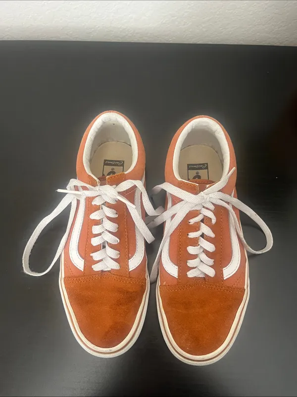 Vans Old Skool Orange Suede Low-Top Sneakers - Image 2