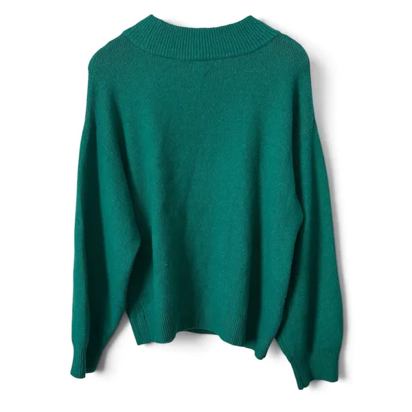 A New Day Green Ciao Ciao Sequin Mock Neck Sweater XL Relaxed Long Sleeve - Image 5