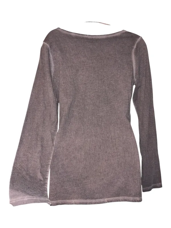 Maurices acid wash gray Lace-Inset Long Sleeve Tee - Image 2