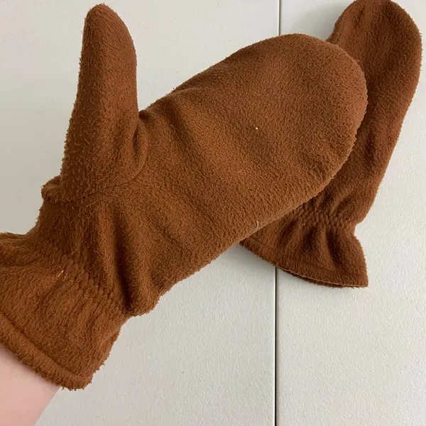 EUC Fownes women’s brown fleece lined soft‎ warm elastic cuff winter mittens - Image 2