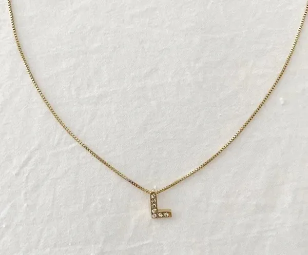 Anne Klein Y2K Dainty Gold Rhinestone ‘L’ 16” Necklace NWT - Image 5