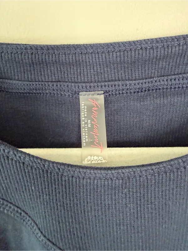 Free People Movement Stay With It Layer Long Sleeve Shirt in Navy Medium - Image 4