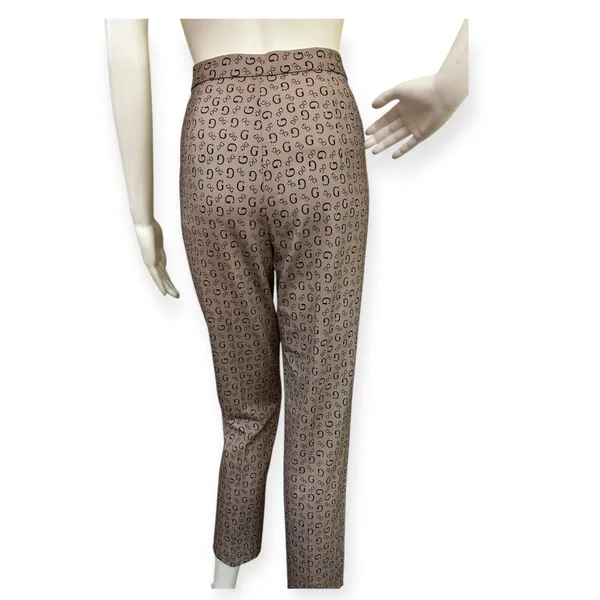 Designer G Brown Patterned Women's Pants Size L - Image 3