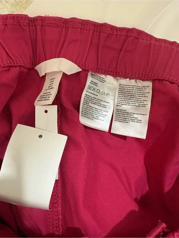 H&M Magenta Paperbag-Waist Shorts - Image 3