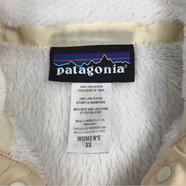 PATAGONIA Polartec Fleece Snap-T Pullover Women XS Cream Gorpcore Outdoor Casual - Image 8