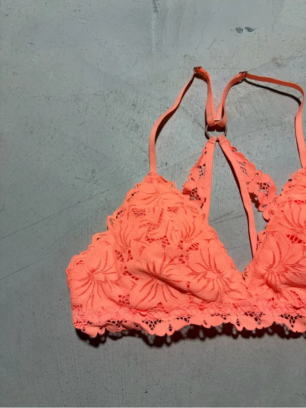 Aerie orange Lace Floral Bralette medium - Image 2