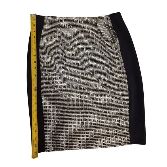 White House Black Market Womens Pencil Skirt Blue Ecru Tweed Size 4 - Image 6