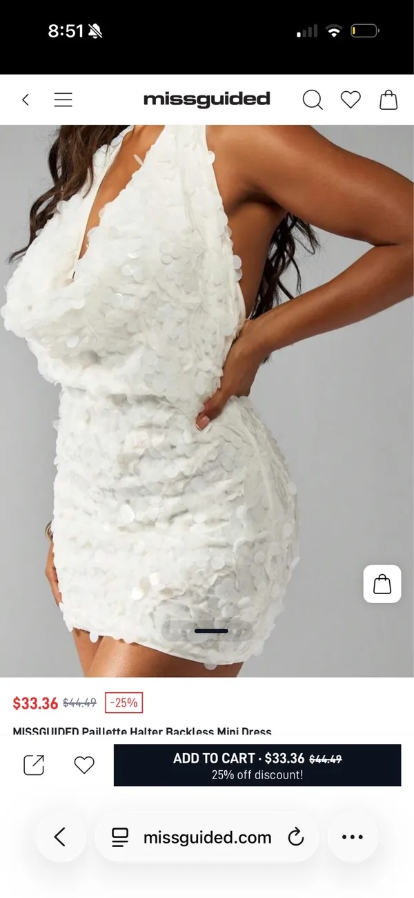 Sequin white party dress - Image 4