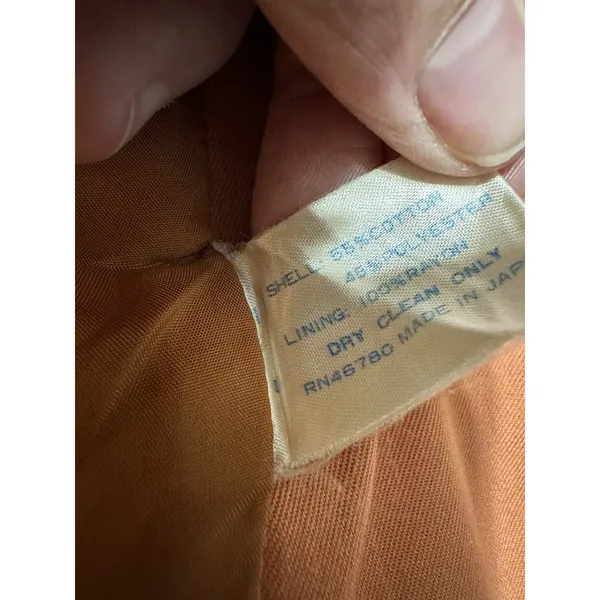 Vintage Sanyo Fashion House Tokyo Burnt Orange Structured Blazer Japan Made Sz 8 - Image 8