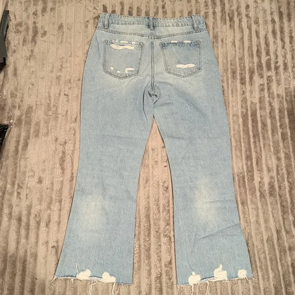 Flying‎ Monkey Vintage Cropped Straight Distressed Jeans Size 27 High Rise - Image 3