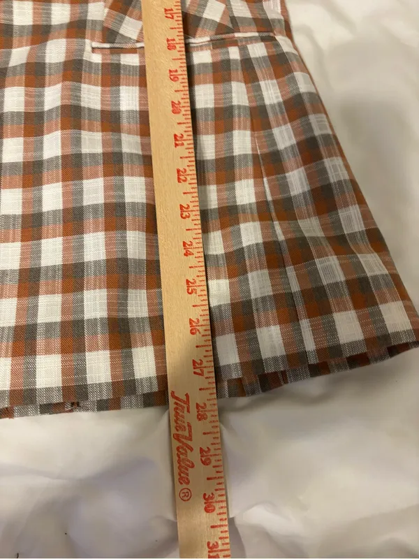 Nine West Plaid Double Breasted Blazer Brown Check Jacket M - Image 5