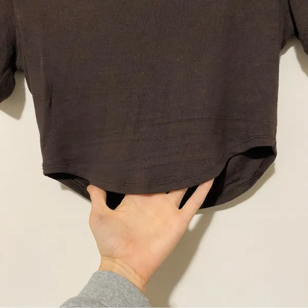 Lululemon Chocolate Brown Ribbed Soft Crop Top size XS/S - Image 4